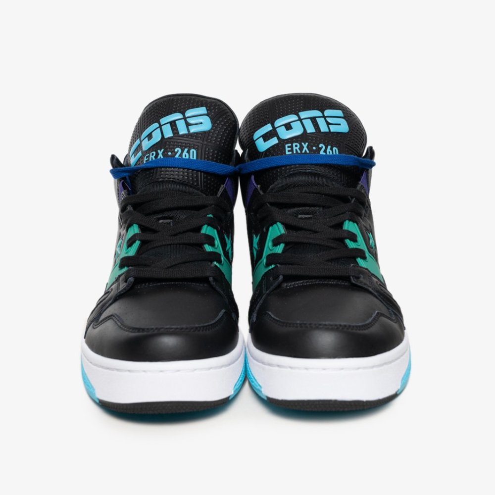 Converse Men's ERX 260 Mid Jewel Black/Court Purple/Bold Jade 164386C - … - Picture 4 of 12
